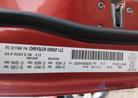 2010 Dodge Caliber Sxt из США, поврежденный, VIN 1B3CB4HA3AD606349